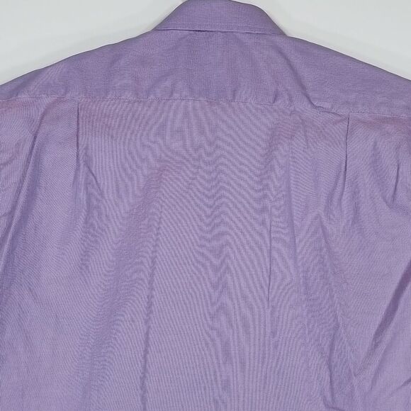 Marks & Spencer Shirt Men's Button Down 15.5 Long Sleeve Purple 100% Cotton - Picture 9 of 10